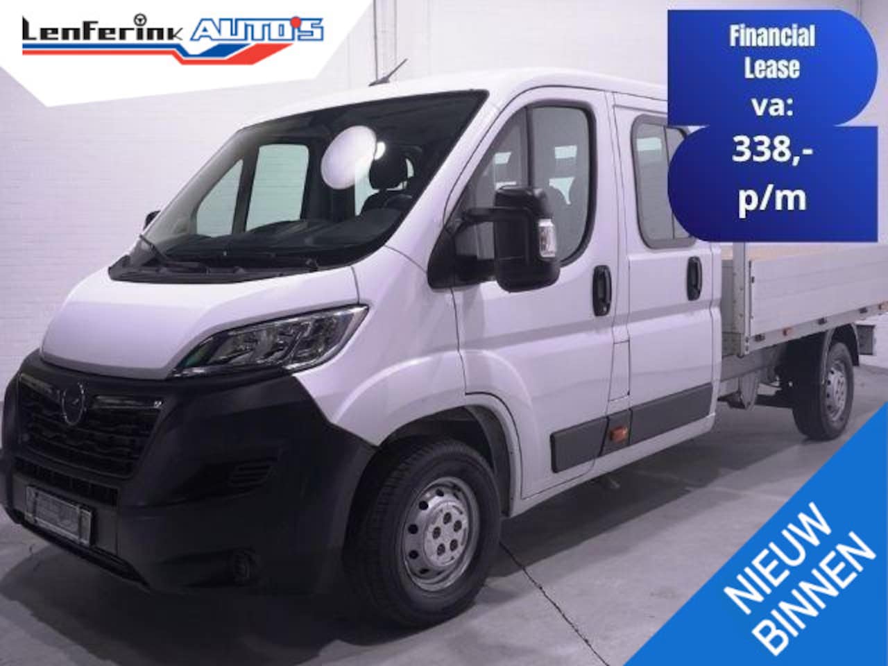 Opel Movano - 2.2d 140 pk Pick Up / Open Laadbak Dubbel Cabine 7p Airco, Cruise Control, LxBxH 280x210x4 - AutoWereld.nl