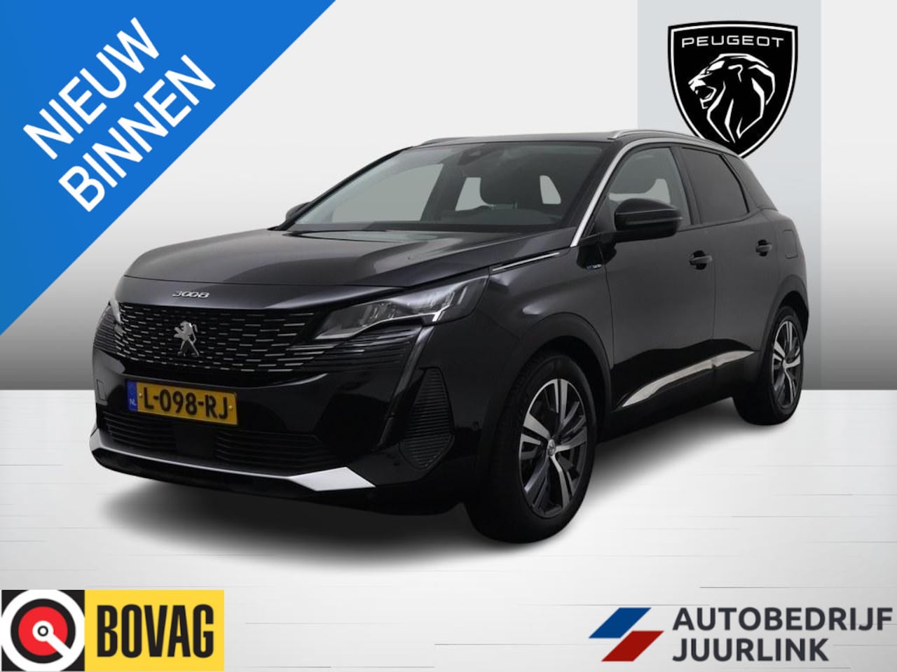 Peugeot 3008 - 1.6 HYbrid 225pk Aut. Blue Lease Allure Nav/Camera CarPlay/4S.Banden - AutoWereld.nl