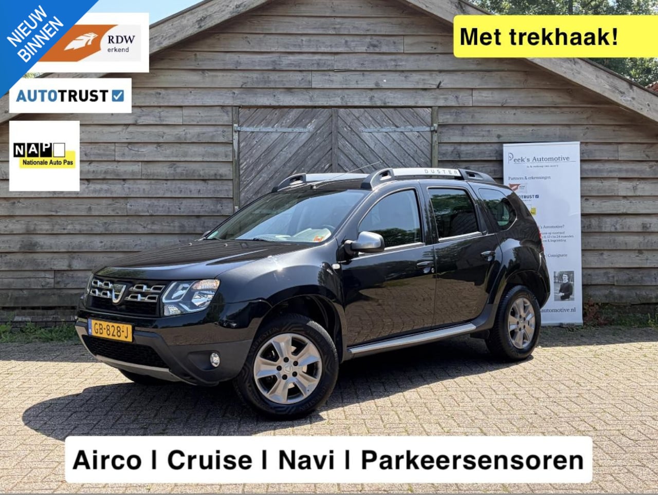 Dacia Duster - 1.2 TCe 4x2 Prestige | Airco | Cruise | Navi | Trekhaak| Parkeersensoren | Nieuwe APK | To - AutoWereld.nl
