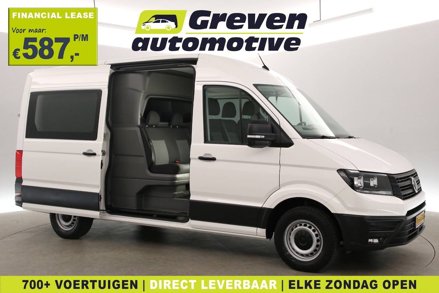 Volkswagen Crafter - 2.0 TDI 140PK L3H3 | DC | 6 Zits | 3000kg Trekgew. | Airco | Cruise | Camera | Carplay | P - AutoWereld.nl