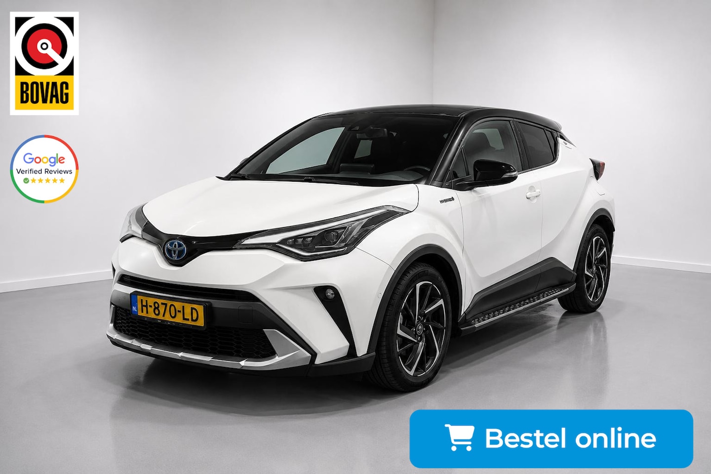 Toyota C-HR - 2.0 Hybrid SPORT |Side skirts|Sportstoelen|Parelmoer Two-Tone| Keyless|Navi|Camera|CarPlay - AutoWereld.nl