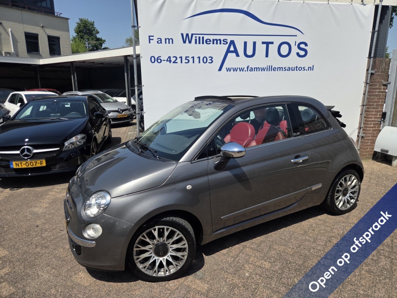 Fiat 500 C - 0.9 TwinAir Lounge Cabrio Clima Leer - AutoWereld.nl
