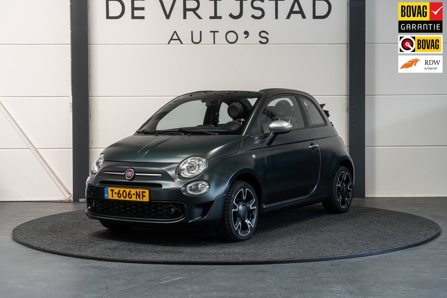 Fiat 500 C - 1.2 Sport CABRIO mat groen VOL! - AutoWereld.nl