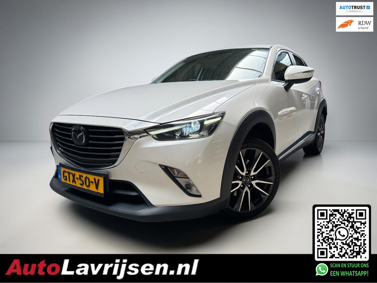 Mazda CX-3 - 2.0 SkyActiv-G 120 TS BOM VOL OPTIES PARELMOER NAVI/CAMERA CRUISE 18 INCH ZWART LEDER BOSE - AutoWereld.nl