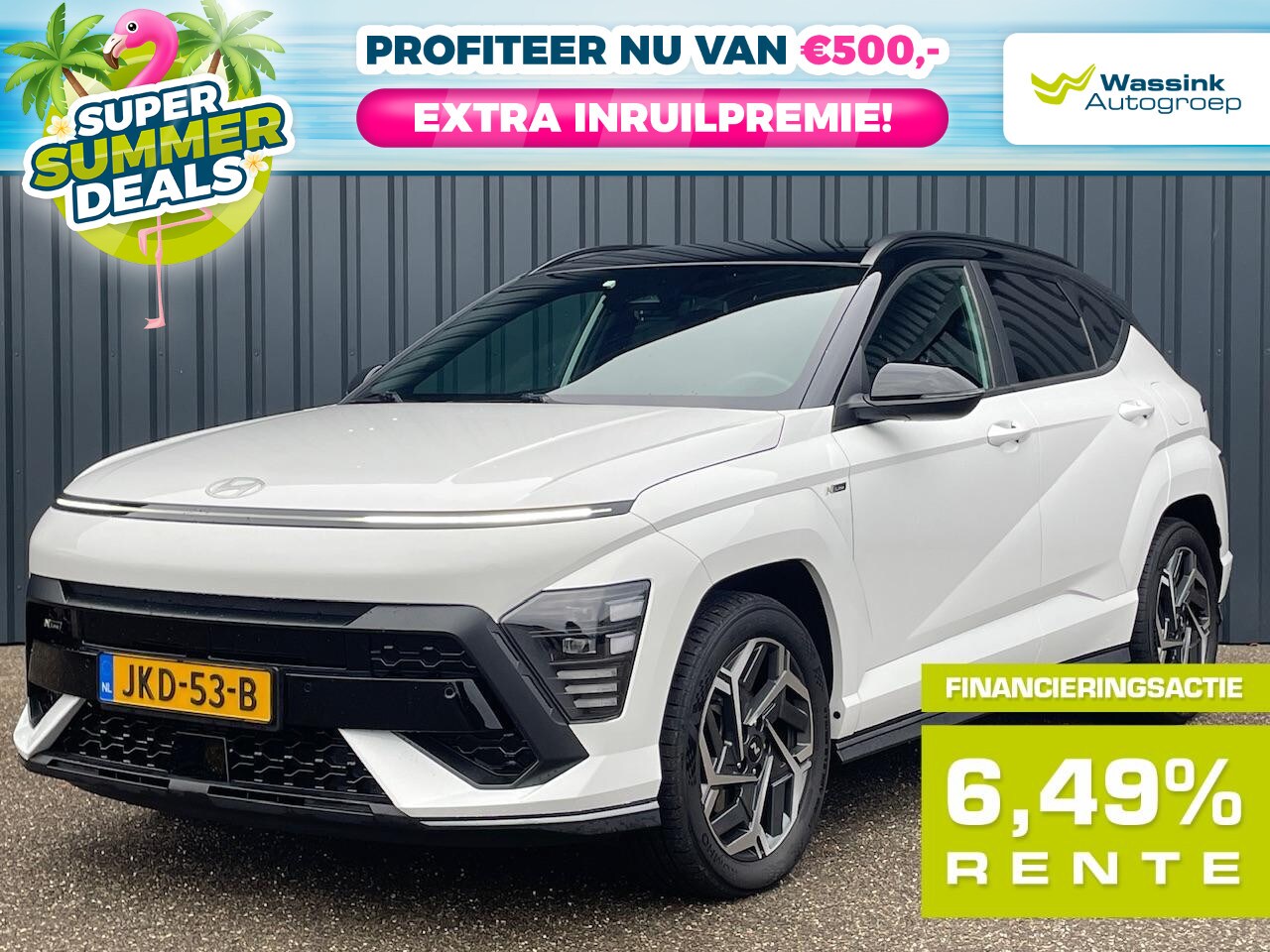 Hyundai Kona - 1.6 GDI HEV 141pk DCT N-Line Edition I Adaptive | Summer Deals | CarPlay I Navigatie I Cam - AutoWereld.nl