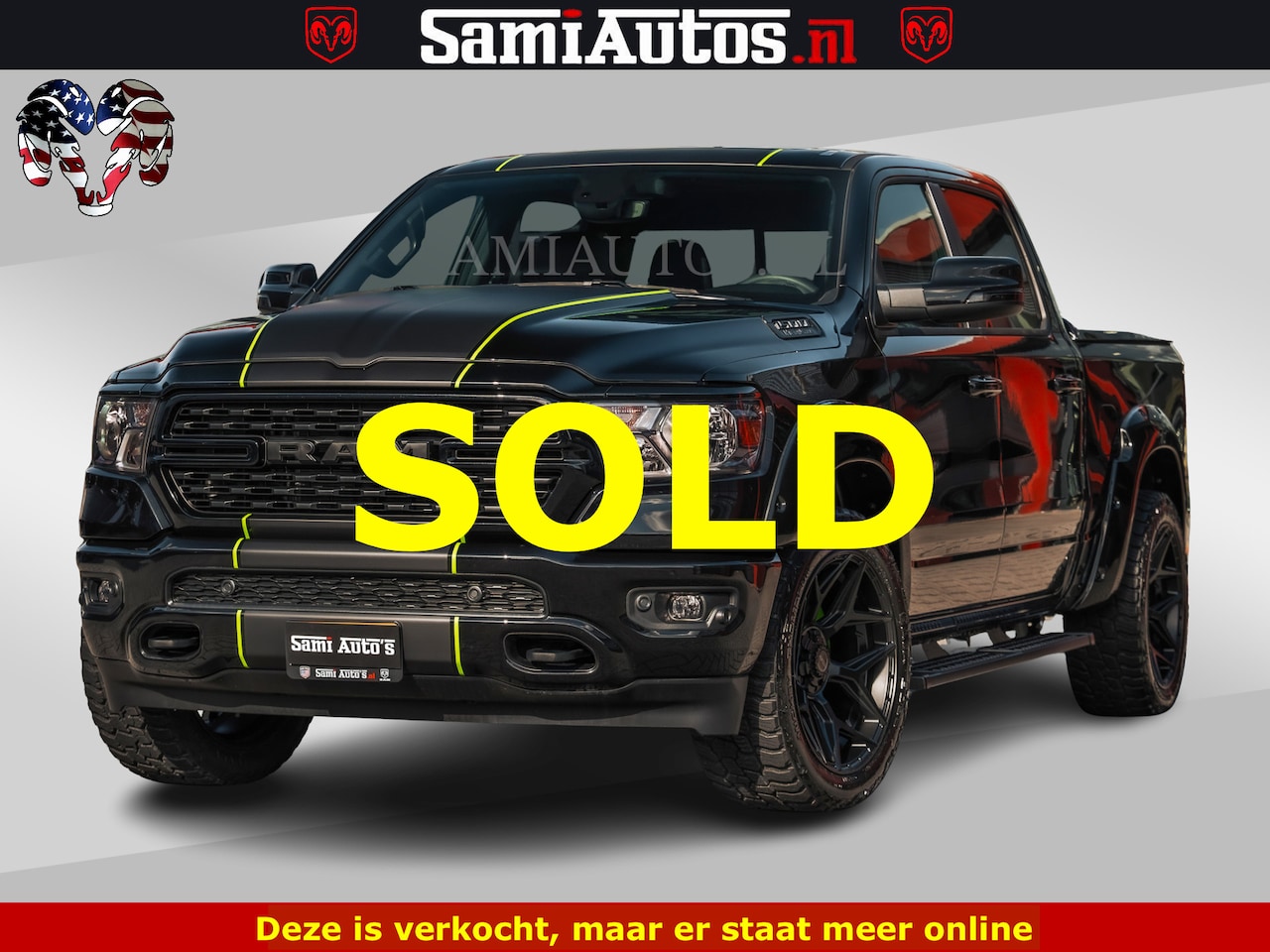 Dodge Ram Pick Up - SPORT | 5.7 V8 4x4 HEMI | PANORAMA DAK | GROOTSCHERM 12 INCH | LPG | Diamond Black Pearl | - AutoWereld.nl