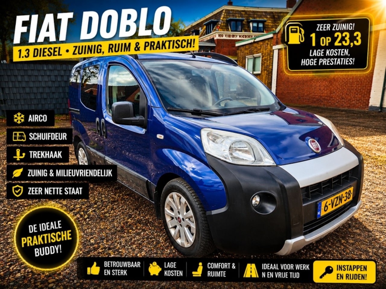 Fiat Fiorino - 1.3 MJ Adventure 1op23,3 Airco/ Trekhaak - AutoWereld.nl