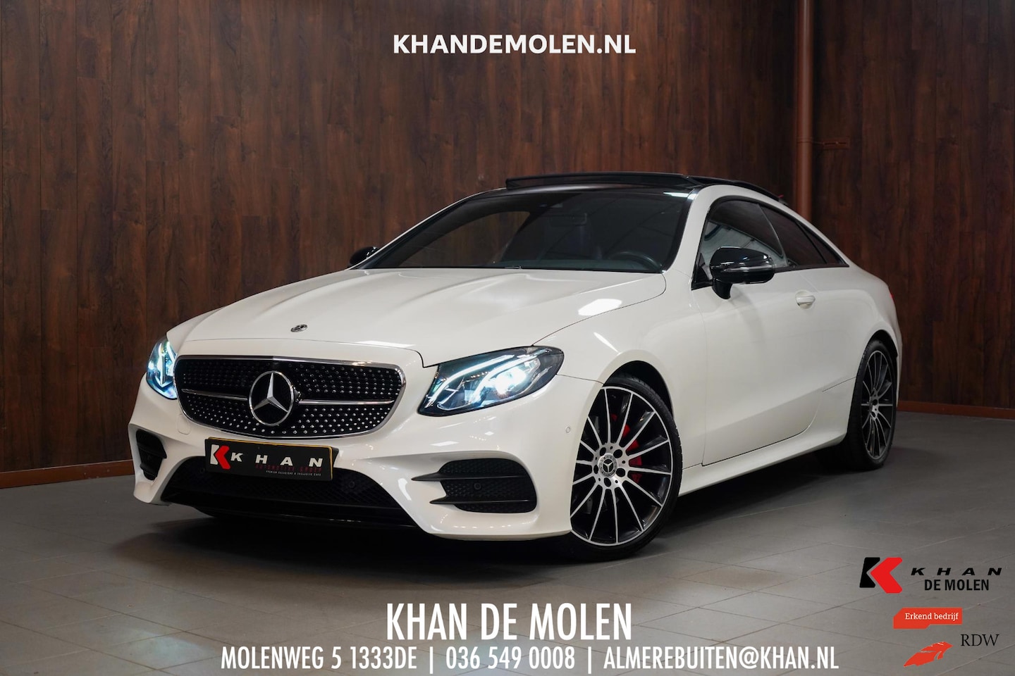 Mercedes-Benz E-klasse Coupé - 200 AMG|Pano||Burmester|Massage|Memory|360º|Diamond White| - AutoWereld.nl