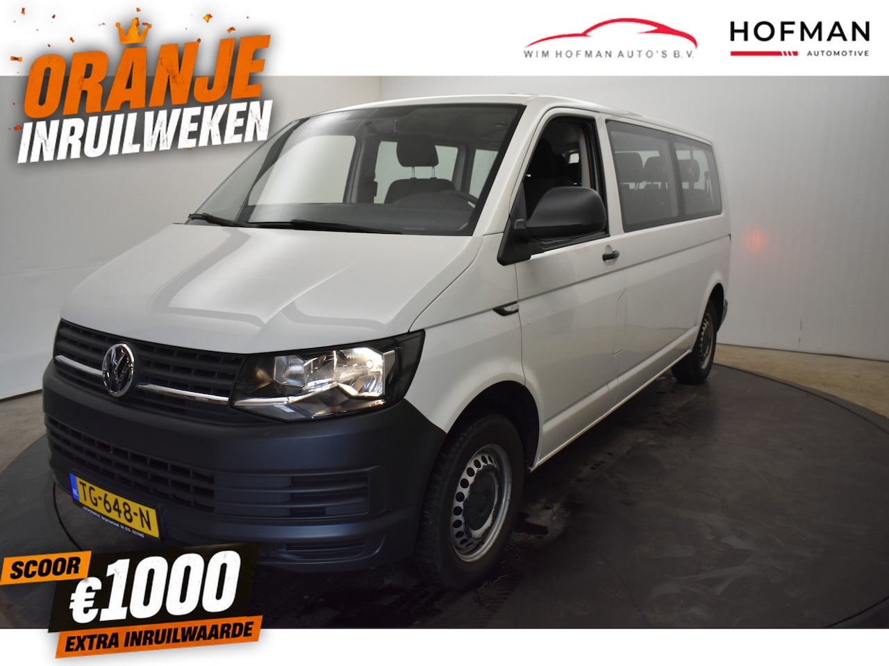 Volkswagen Transporter Kombi - 2.0 TDI L2H1 Airco 2+2+2+3 Opstelling - AutoWereld.nl