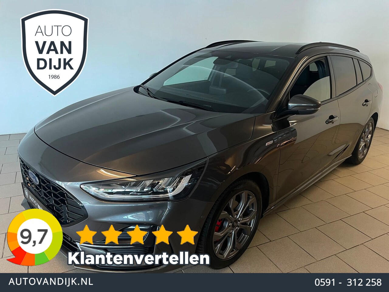 Ford Focus Wagon - 1.0 EcoBoost Hybrid ST Line Style NW MODEL STUUR EN STOEL VERWARMING TREKHAAK CLIMA CRUISE - AutoWereld.nl