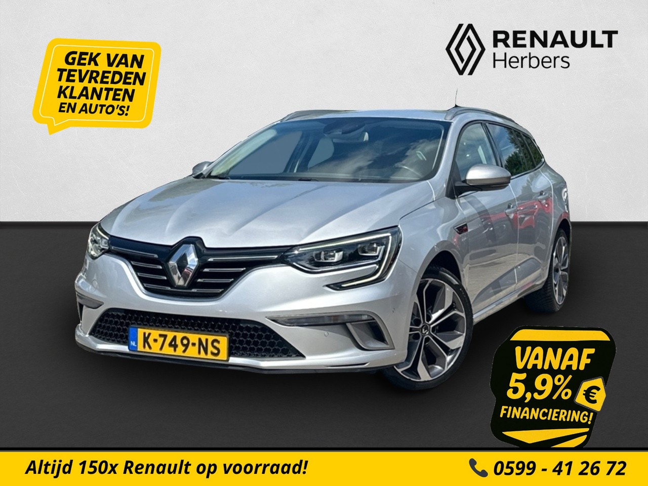 Renault Mégane Estate - 1.3 TCe GT-Line CAMERA / TREKHAAK / ADAPT CRUISE / NAVI - AutoWereld.nl