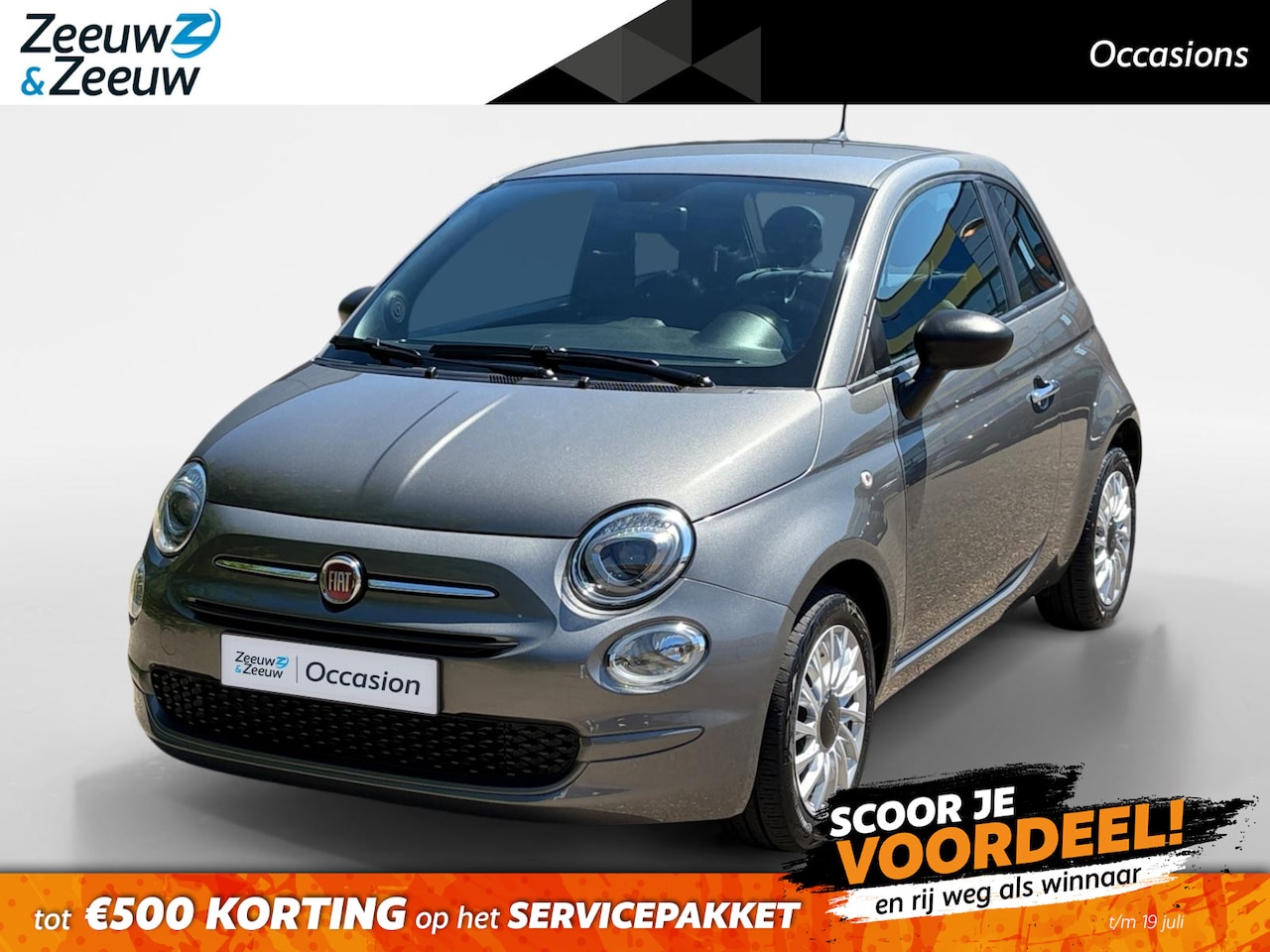 Fiat 500 - 1.0 Hybrid Cult Airco , lichtmetalen velgen 15" , navi , parkeersensor , tel , usb-c , Ap - AutoWereld.nl