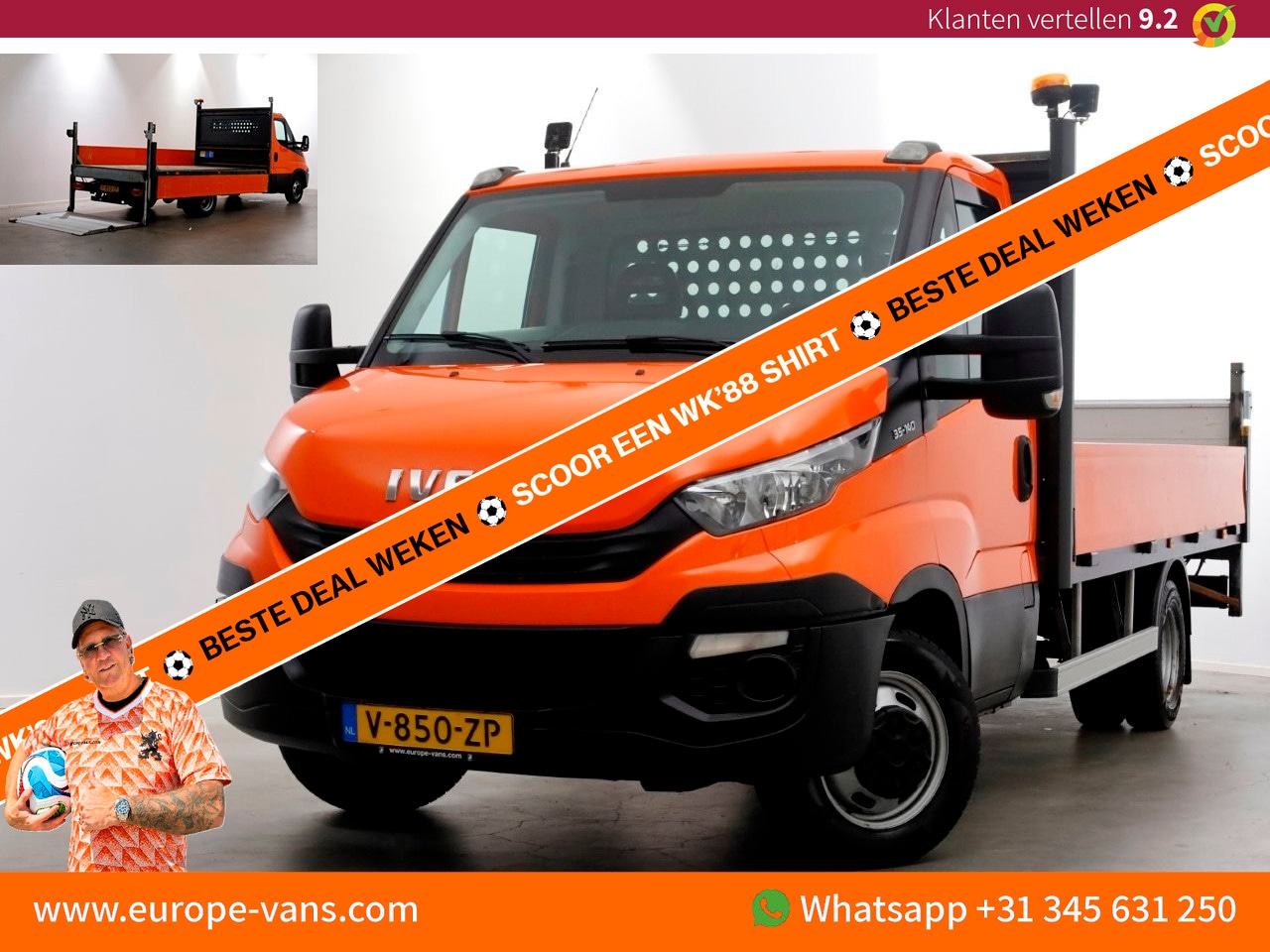 Iveco Daily - 35C14 136pk Open Laadbak met laadklep en trekhaak 3500kg 05-2019 - AutoWereld.nl