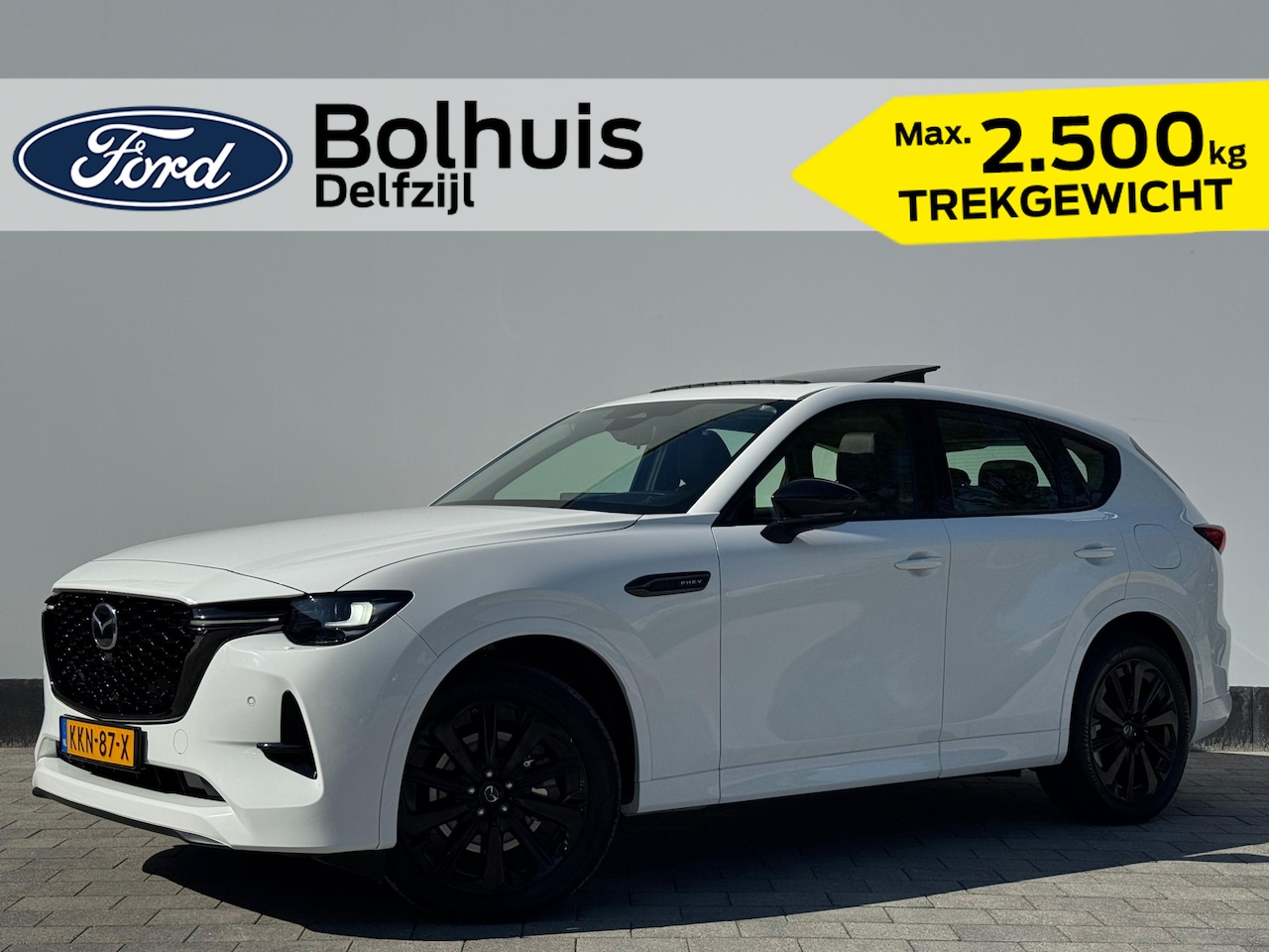Mazda CX-60 - 2.5 e-SkyActiv PHEV 327pk Homura | Trekhaak | 2.500KG TREKGEWICHT! | Pano | Cruise | Stoel - AutoWereld.nl