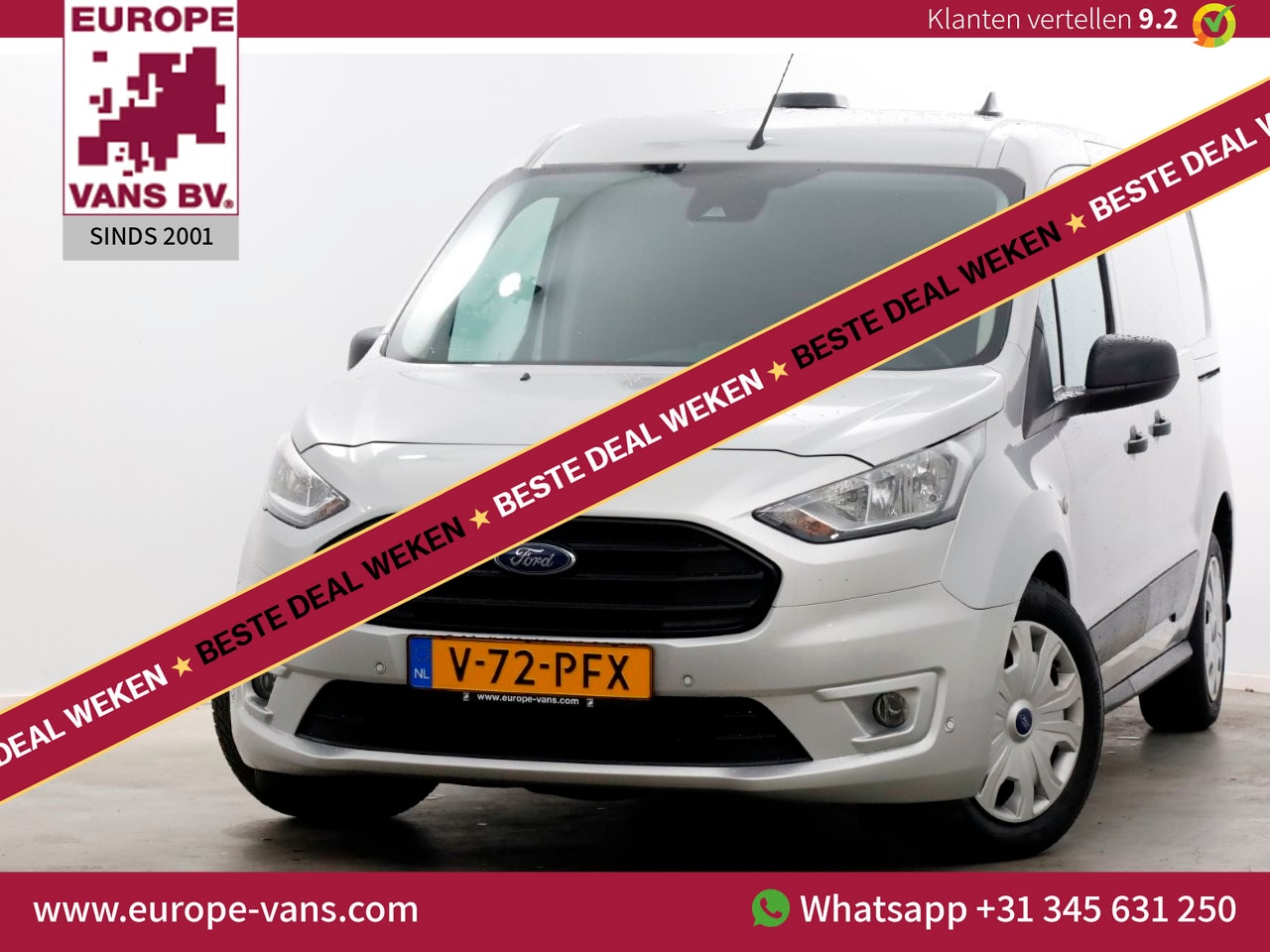 Ford Transit Connect - 1.5 EcoBlue 100pk Automaat L2 Trend ACC/Camera/3Pers./2x Schuifdeur 01-2024 - AutoWereld.nl