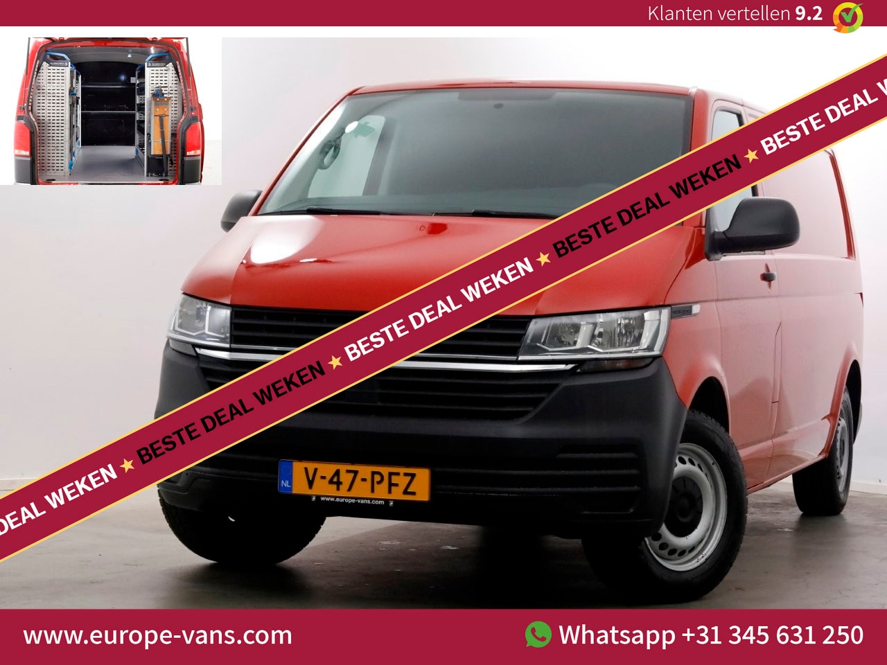 Volkswagen Transporter - T6.1 2.0 TDI 110pk Lang Airco/Inrichting/Achterklep 06-2020 - AutoWereld.nl