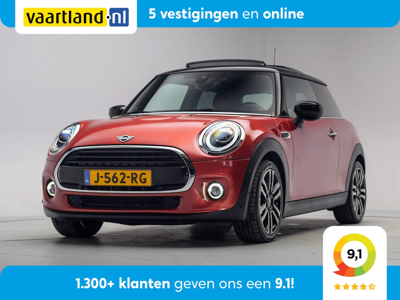 MINI Cooper - 1.5 Cooper Summer Red Edition Aut. [ Panorama LED Head-up Leder ] - AutoWereld.nl