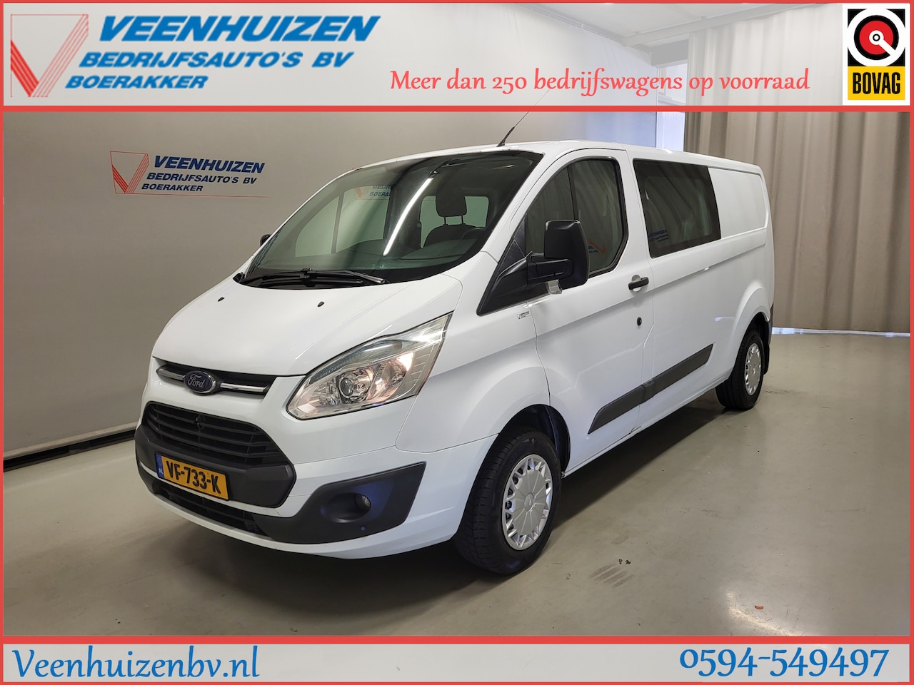 Ford Transit Custom - 2.2TDCI L2/H1 Dubbele Cabine Apk tot 19-11-2026! - AutoWereld.nl