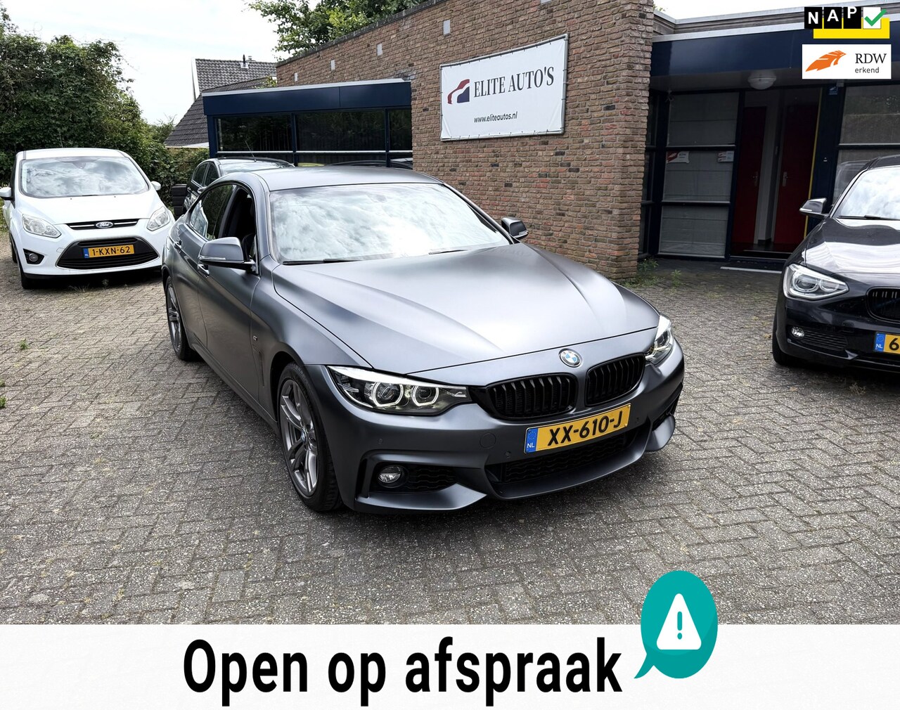 BMW 4-serie Gran Coupé - /zeer mooie en dealer onderhouden/M pakket/Original mat grijs/leer/NAP/nw Apk !!! - AutoWereld.nl