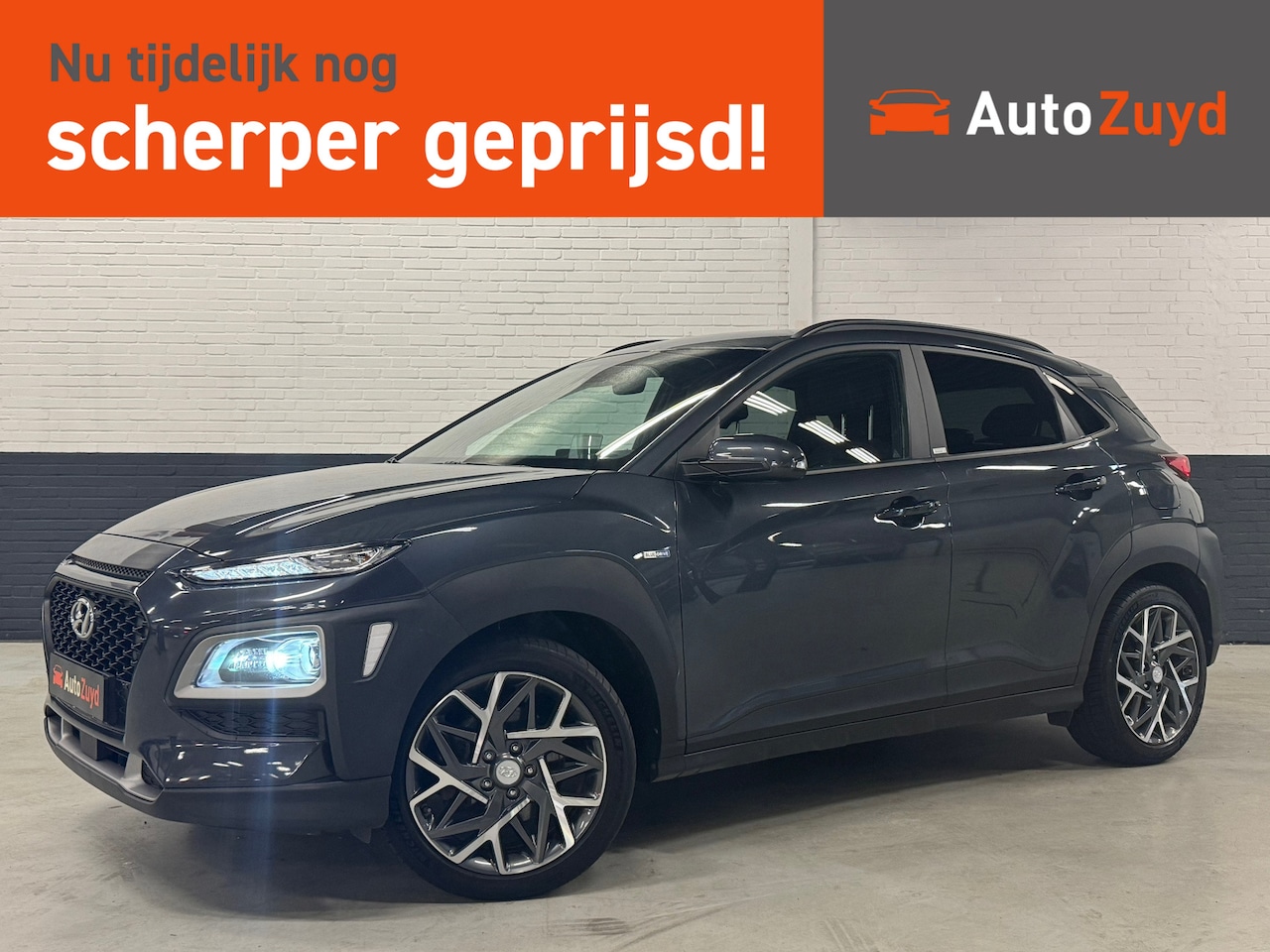 Hyundai Kona - 1.6 GDI HEV Premium / Automaat / Navi / Carplay / Trekhaak / HUD / Camera - AutoWereld.nl