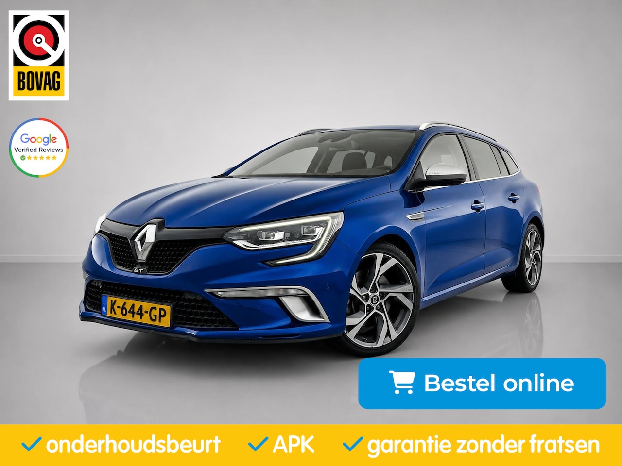 Renault Mégane Estate - GT 205 pk EDC| 4Control|Schaalstoelen|Camera|Lane-Assist|Keyless |Sport - AutoWereld.nl