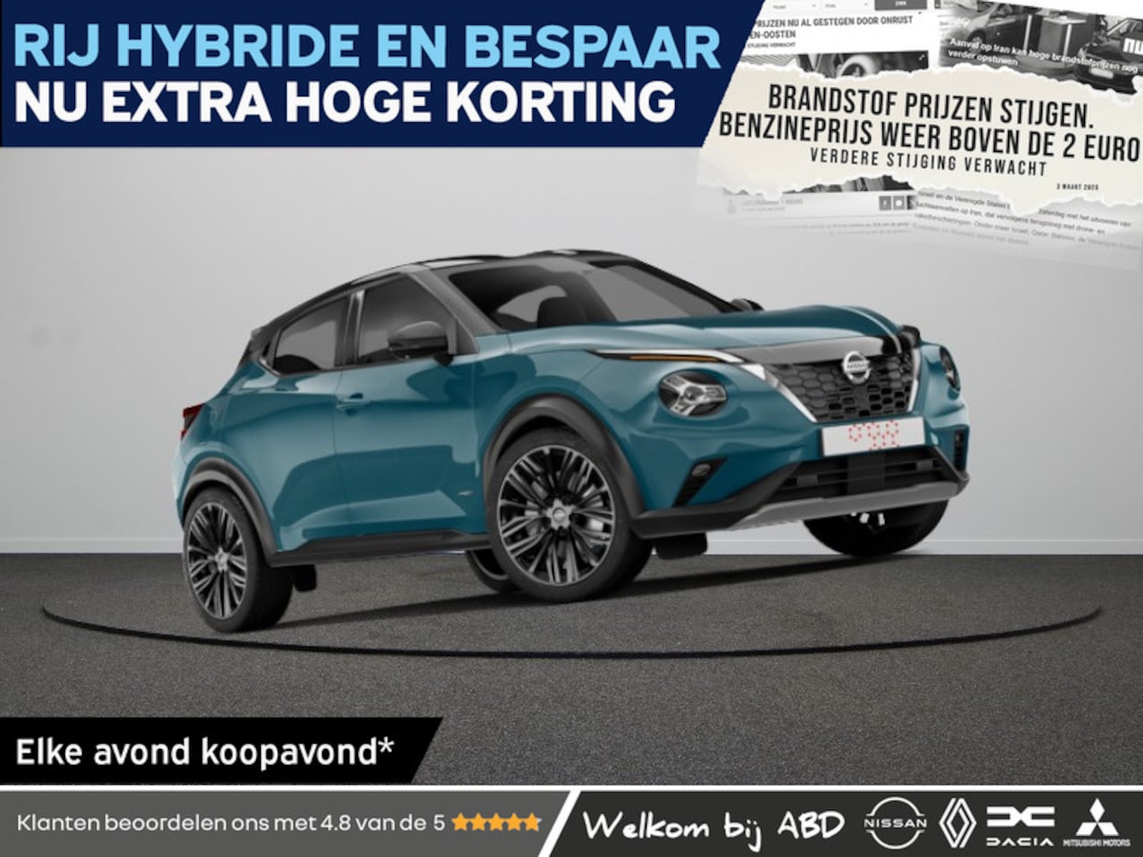 Nissan Juke - Pulse Hybrid 143 | "Interior Pack Plus” - donkerblauw kunstleer + gemêleerde inzetstukken - AutoWereld.nl