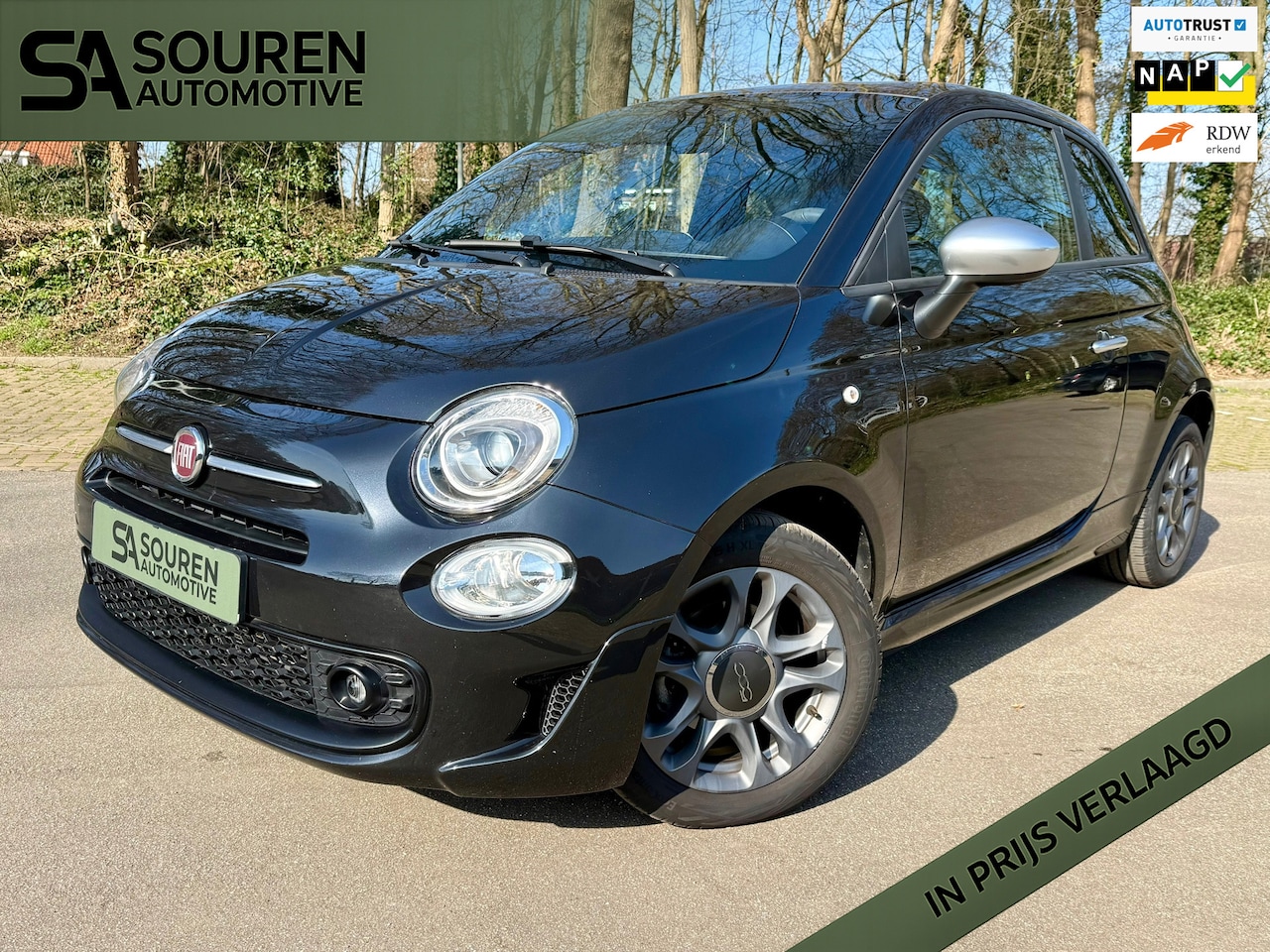 Fiat 500 - 1.0 Hybrid Rockstar / Panoramadak / Airco / Apple Carplay-Android Auto / Cruise control / - AutoWereld.nl