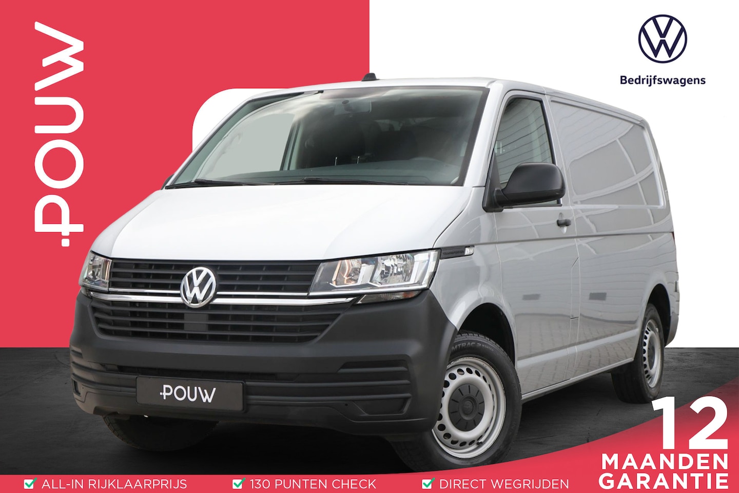 Volkswagen Transporter - 2.0 TDI 150pk DSG L1H1 28 | Navigatie | App Connect | Trekhaak | Parkeersensoren Achter | - AutoWereld.nl
