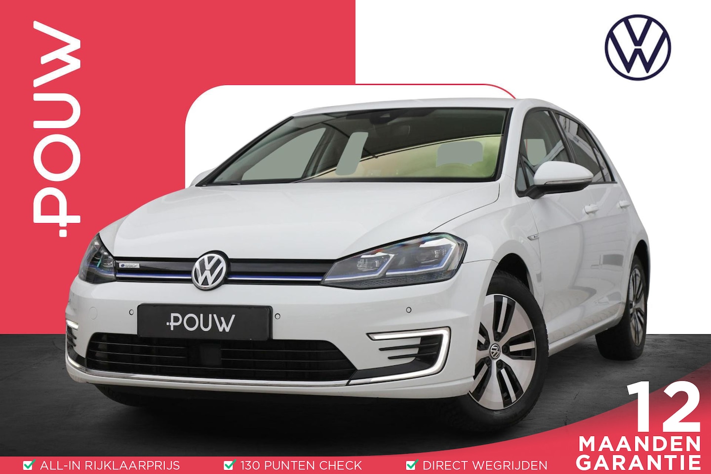 Volkswagen e-Golf - 136pk | SoH 90% | Warmtepomp | Leer | Stoelverwarming | Achteruitrijcamera | Navigatie - AutoWereld.nl
