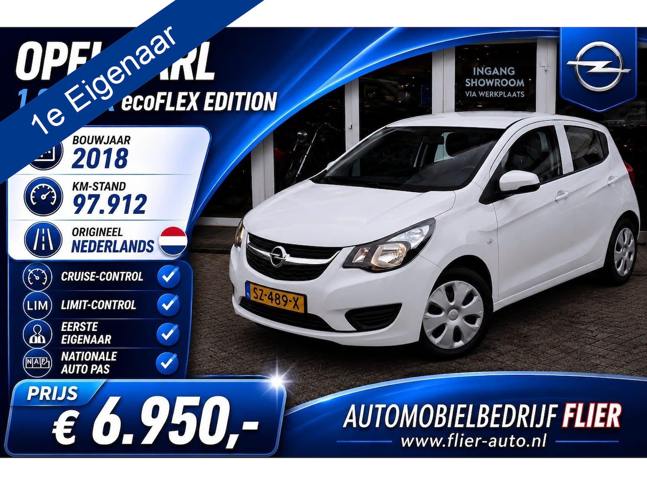 Opel Karl - 1.0 75PK ecoFLEX Edition | Cruise | MF-Stuur | Orig. NL | NAP | - AutoWereld.nl