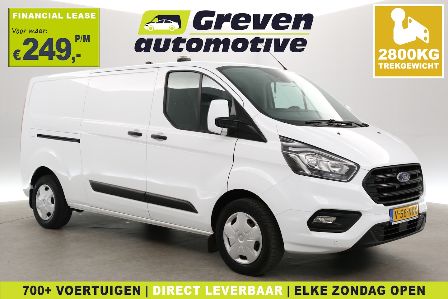 Ford Transit Custom - 2.0 TDCI L2H1 170PK | 2800KG Trekgew. | Airco | Cruise | 3 Zits | Trekhaak | Parkeersens. - AutoWereld.nl