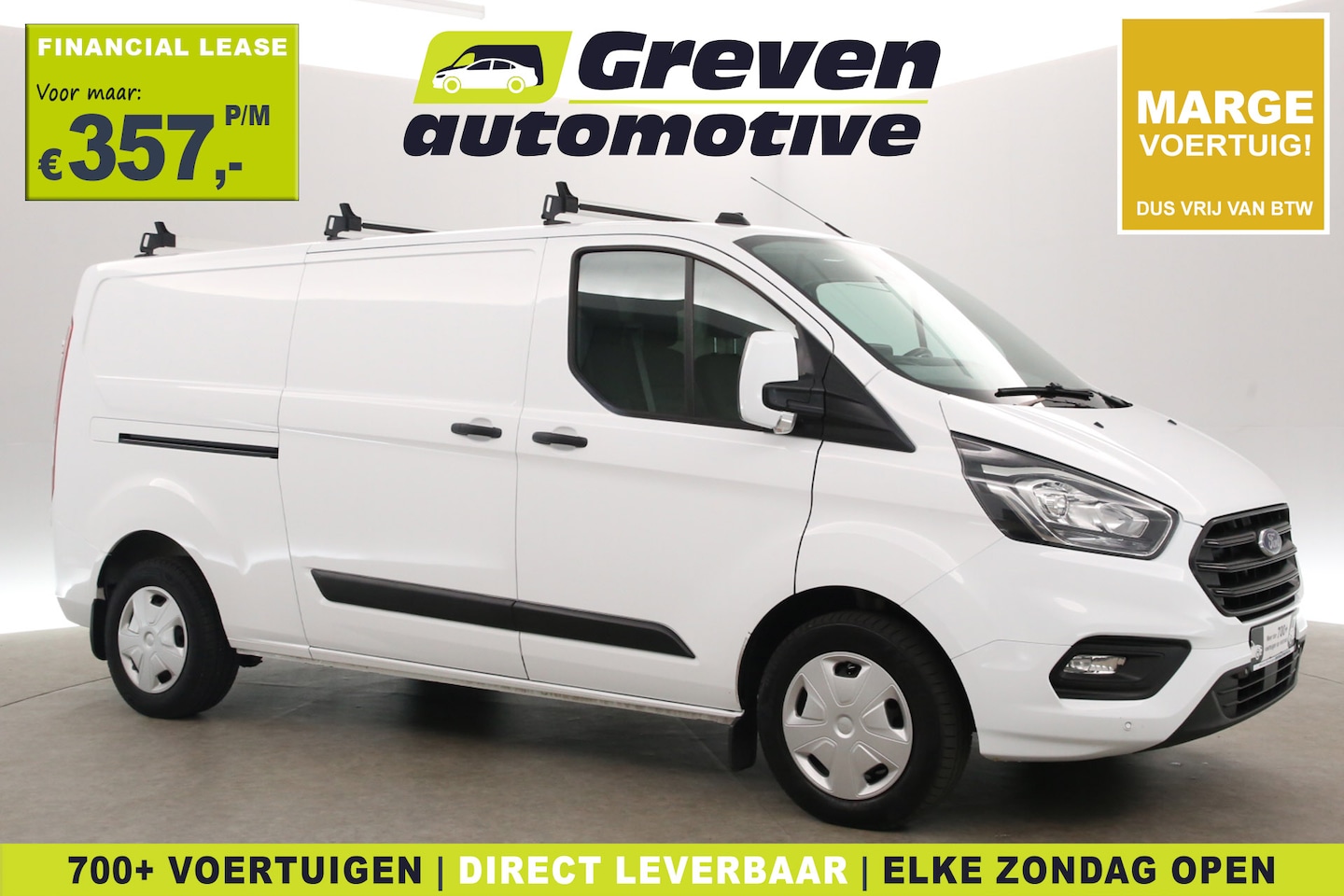 Ford Transit Custom - 2.0 TDCI L2H1 | Marge | Automaat | Airco | Cruise | 3 Zits | Camera | Trekhaak | Carplay - AutoWereld.nl