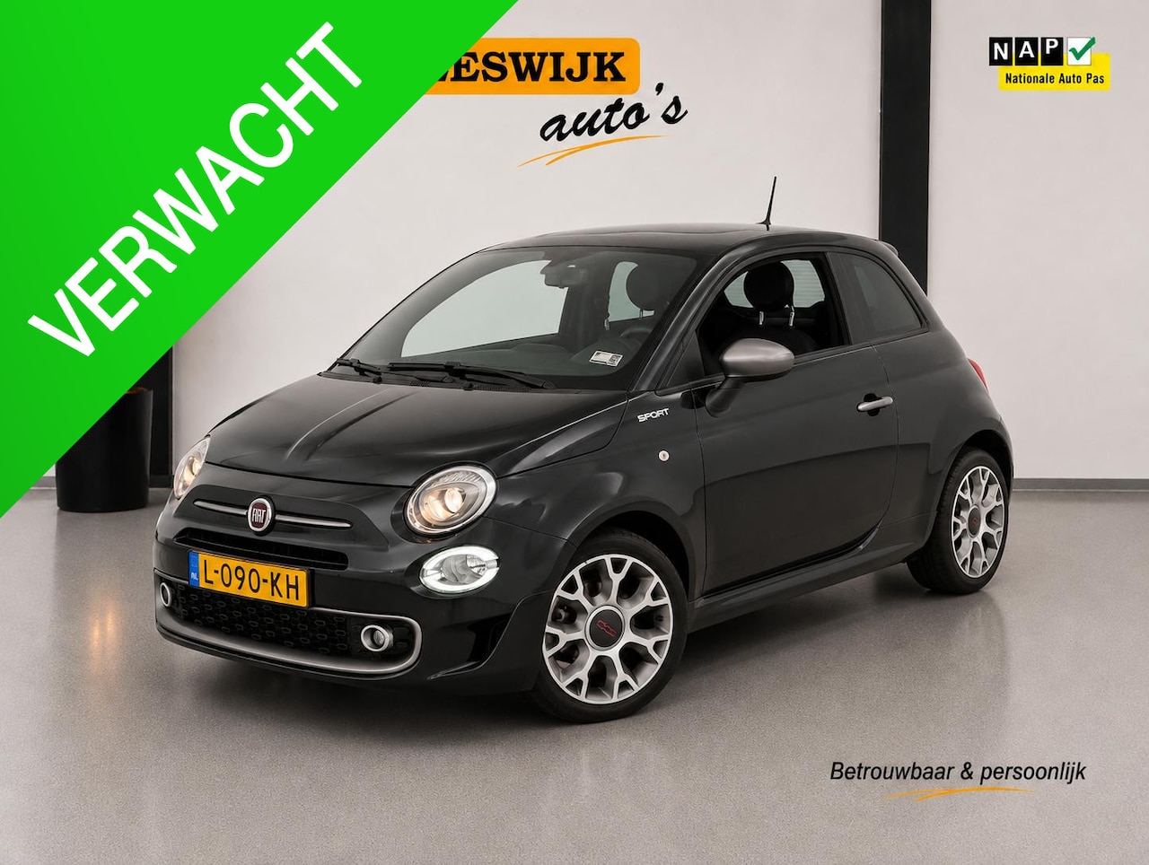 Fiat 500 - 1.0 Hybrid Sport Ecc | Lmv | Schuif/kanteldak | Leer| Pdc | Cv op afstand - AutoWereld.nl