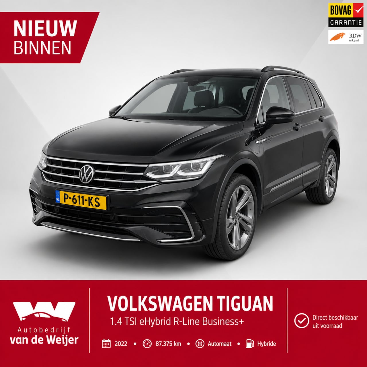 Volkswagen Tiguan - 1.4 TSI eHybrid R-Line Business 1.4 TSI eHybrid R-Line Business+ - AutoWereld.nl