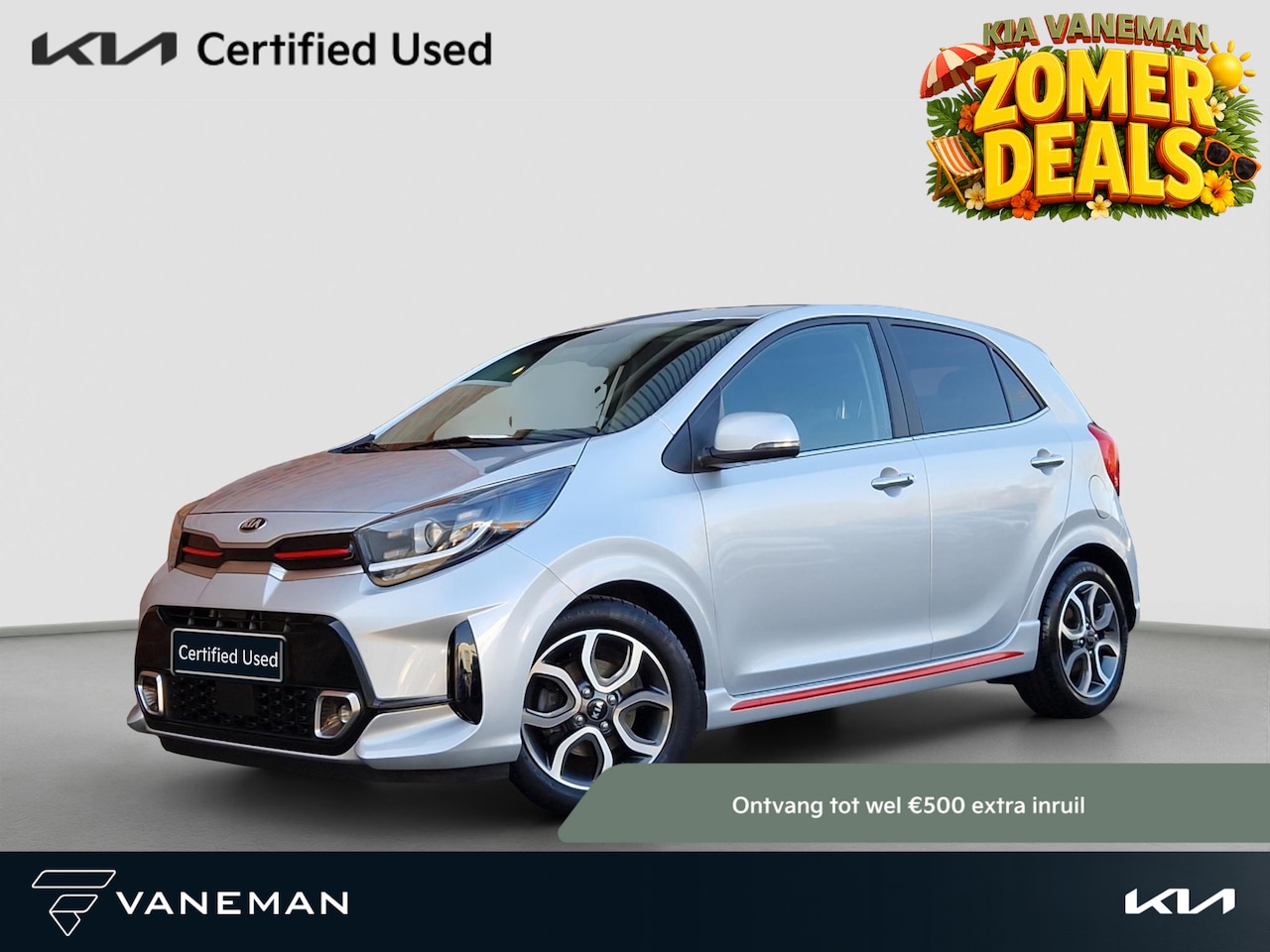 Kia Picanto - 1.0 DPi GT-Line | Camera | Navi | Leder | Key-Less | 15” Velgen | Clima | PDC | Cruise | L - AutoWereld.nl