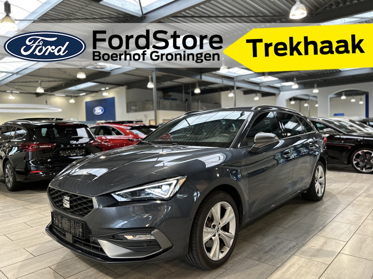 SEAT Leon Sportstourer - 1.5 TSI e-Hybrid 204pk FR Business | Trekhaak | Stoel- en stuurwiel verwarming | Adapt. Cr - AutoWereld.nl