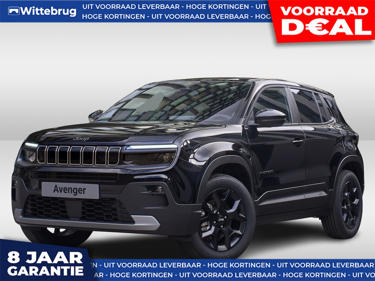 Jeep Avenger - 1.2 e-Hybrid Black Edition DIRECT RIJDEN - RIJKLAAR - PANORAMADAK - 8 JAAR GARANTIE - AutoWereld.nl