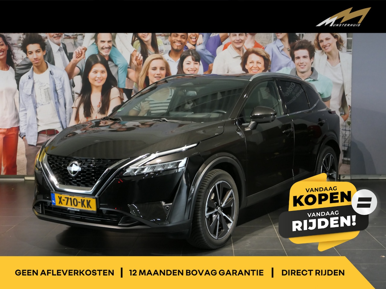 Nissan Qashqai - 1.3 MHEV Xtronic Tekna - Trekhaak - Dakrails - Panoramadak - Allseasons - Headup display - AutoWereld.nl