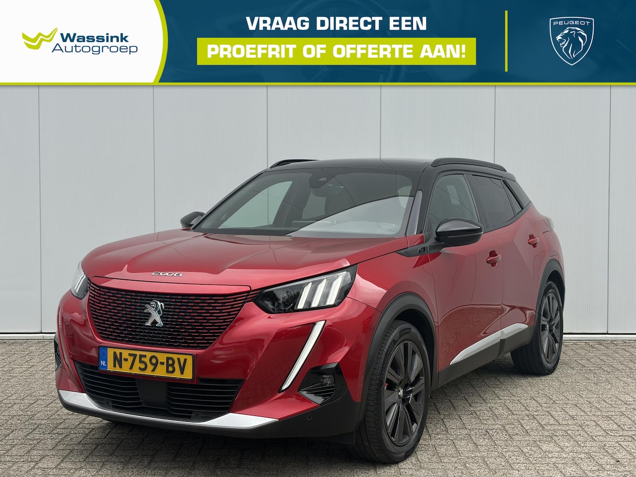 Peugeot e-2008 - EV GT Pack 50 kWh Stoelverwarming | Panoramadak | Navigatie I SOH 92% | CarPlay | Dodehoek - AutoWereld.nl
