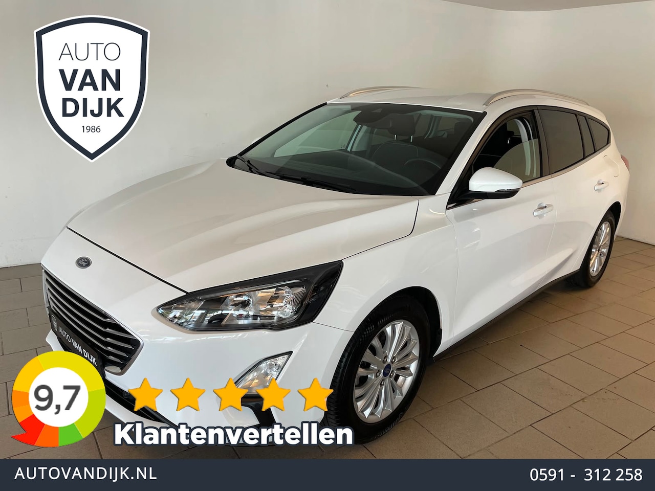 Ford Focus Wagon - 1.0 EcoBoost Titanium X Business AUTOMAAT AIRCO NAVI CRUISE ELEK RAMEN CENT VERG CAMERA ZE - AutoWereld.nl