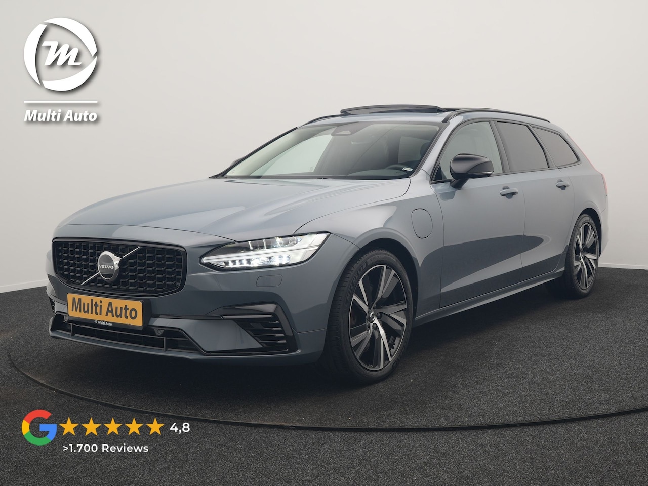 Volvo V90 - T6 AWD Plus Dark PHEV 350pk Dealer O.H. | Trekhaak Af Fabriek | Panodak | Adaptive Cruise - AutoWereld.nl