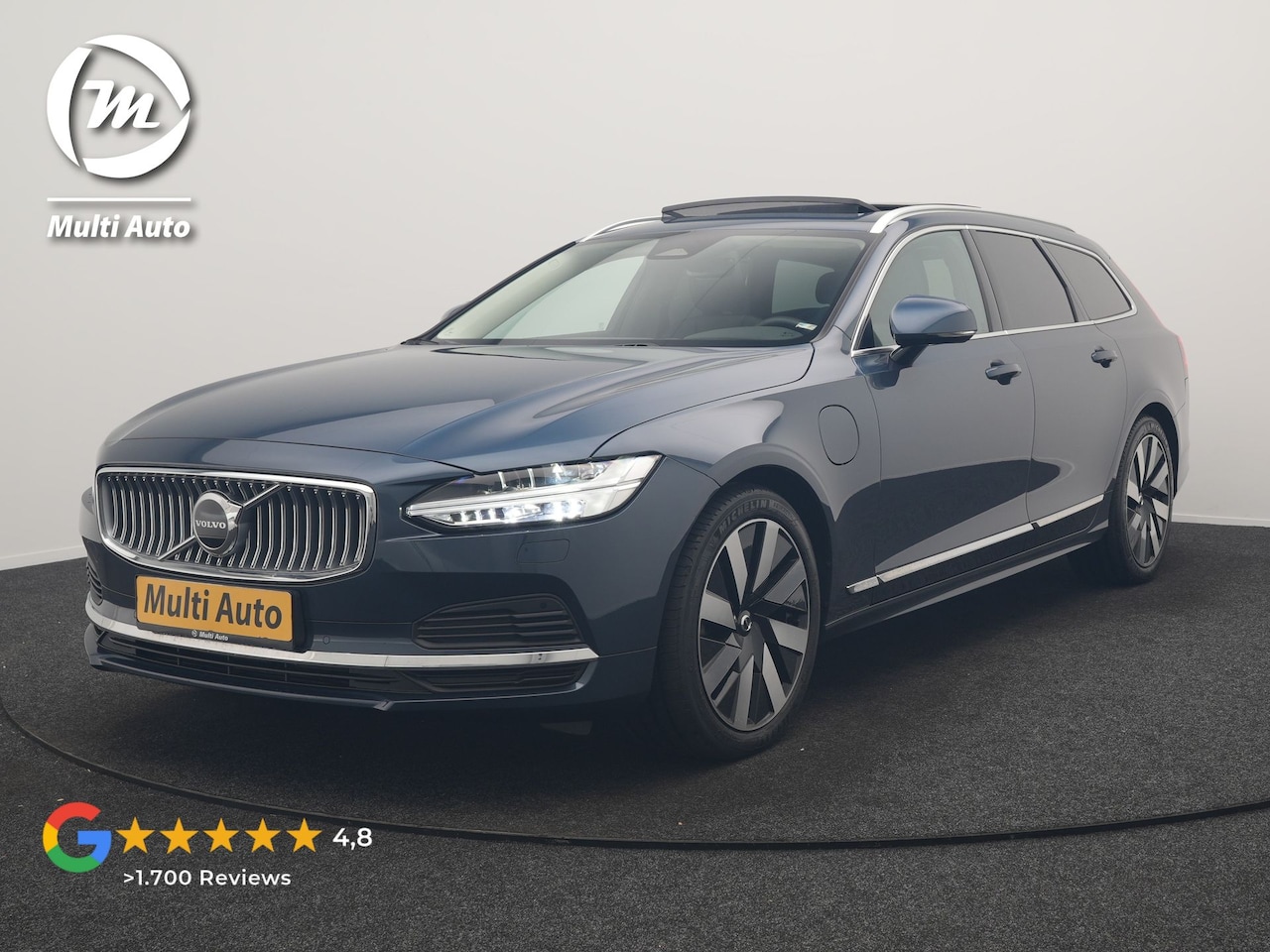Volvo V90 - T6 AWD Plus Bright LONG RANGE PHEV 350pk Dealer O.H. | Trekhaak Af Fabriek | Panodak | Ada - AutoWereld.nl