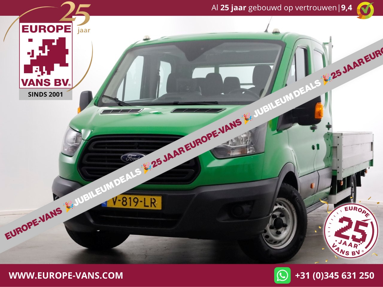 Ford Transit - 350 2.0 TDCI 130pk E6 RWD D.C. Open Laadbak Trekhaak 2800kg 02-2018 - AutoWereld.nl