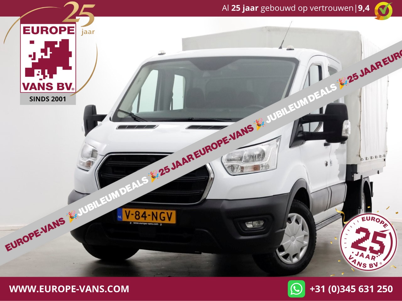 Ford Transit - 2.0 TDCI 130pk L2H1 Trend D.C. Open Laadbak met huif 05-2020 - AutoWereld.nl