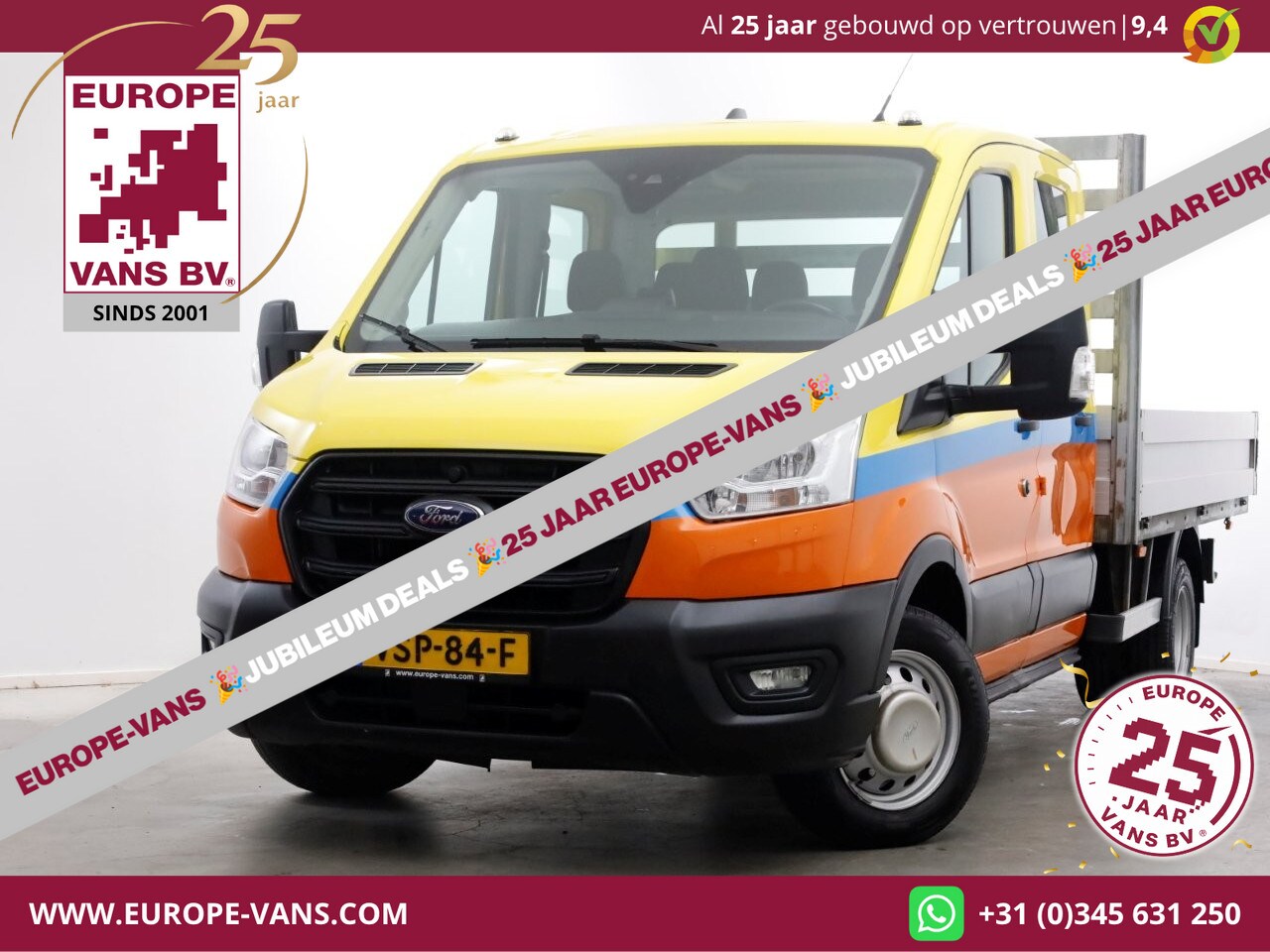 Ford Transit - 350 2.0 TDCI 130pk D.C. Trend Open Laadbak Trekhaak 3000kg 08-2022 - AutoWereld.nl