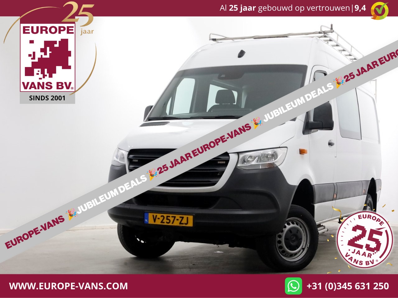 Mercedes-Benz Sprinter - 314 CDI 143pk E6 L2H2 4x4 ZG1 D.C. Airco/Navi/Trekhaak 2800kg 05-2019 - AutoWereld.nl