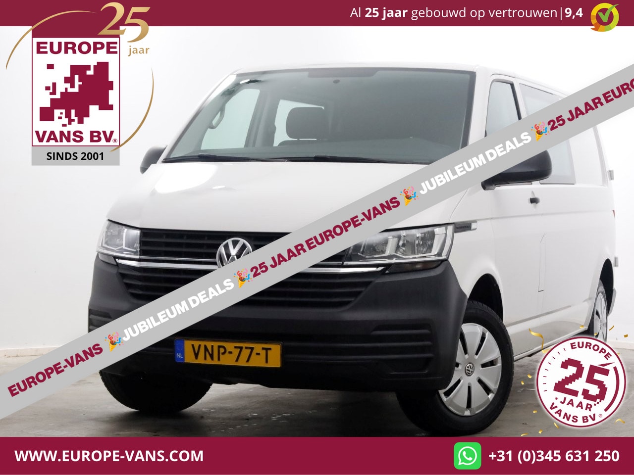 Volkswagen Transporter - T6.1 2.0 TDI 110pk Lang D.C. Airco/Cruise 02-2022 - AutoWereld.nl