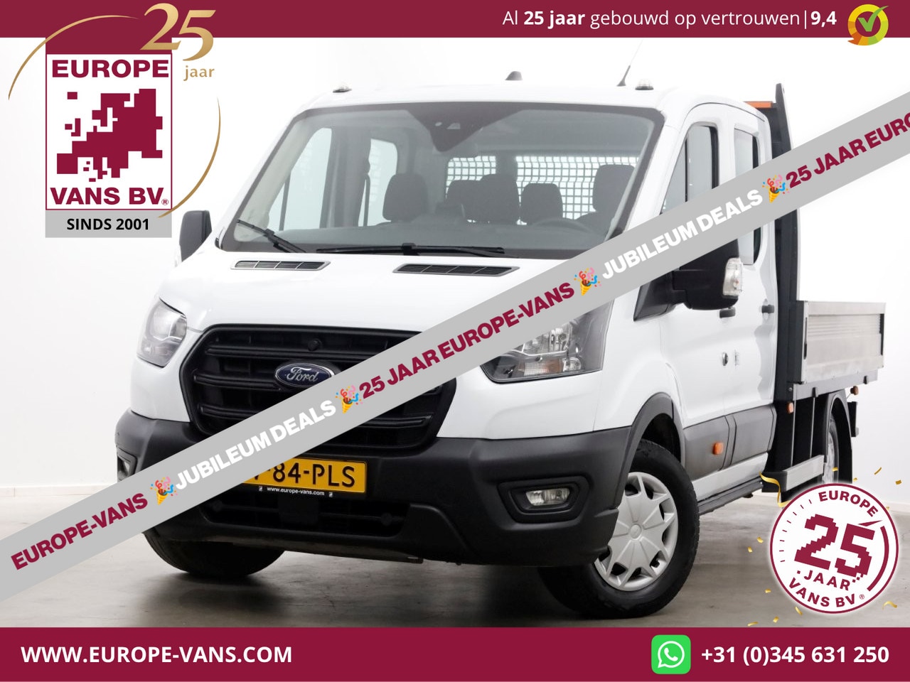 Ford Transit - 350 2.0 TDCI 130pk Trend L3 D.C. Open Laadbak 01-2023 - AutoWereld.nl