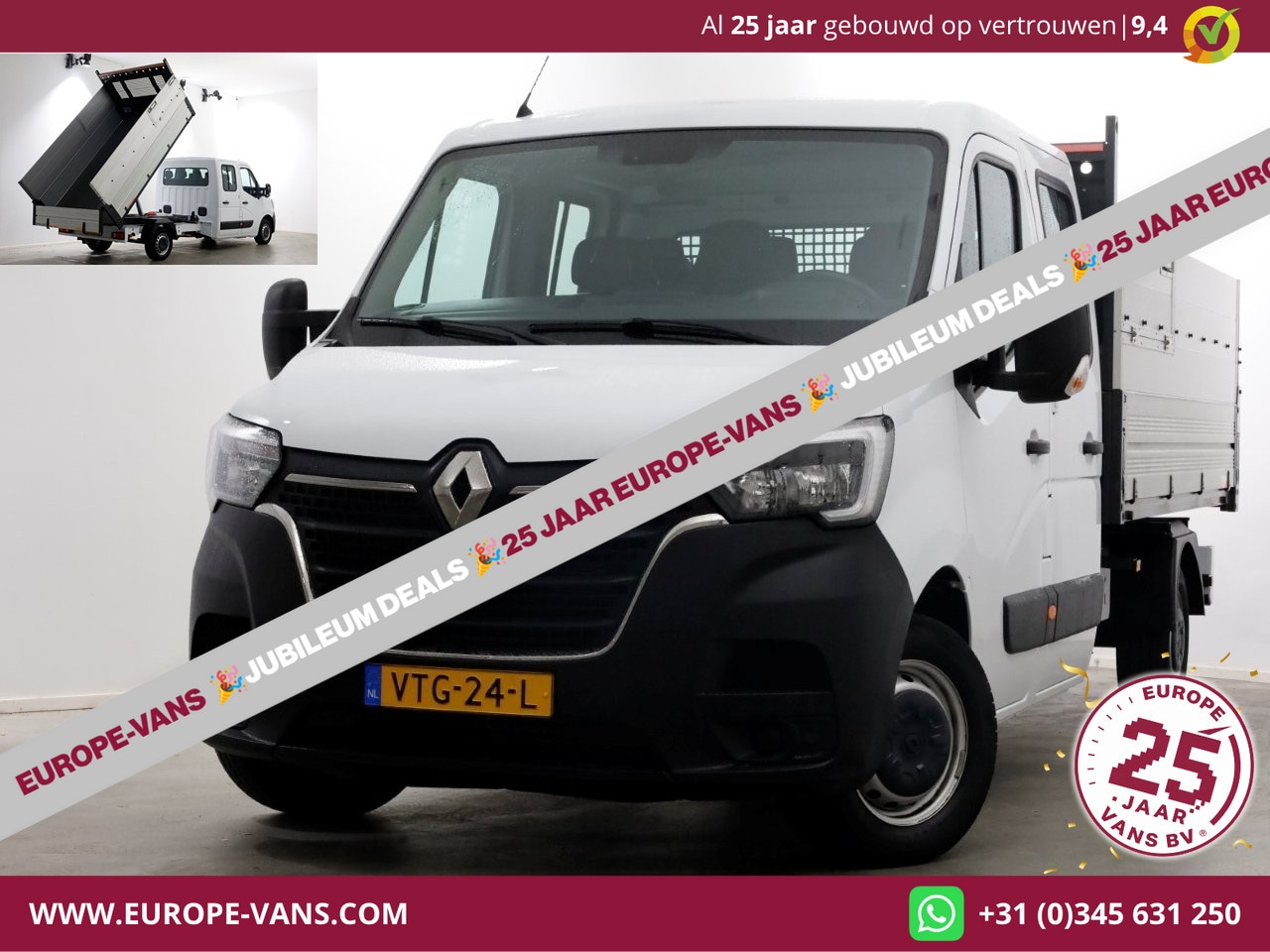 Renault Master - T35 2.3 dCi 145pk L3 D.C. Kipper met hoge boorden 01-2023 - AutoWereld.nl