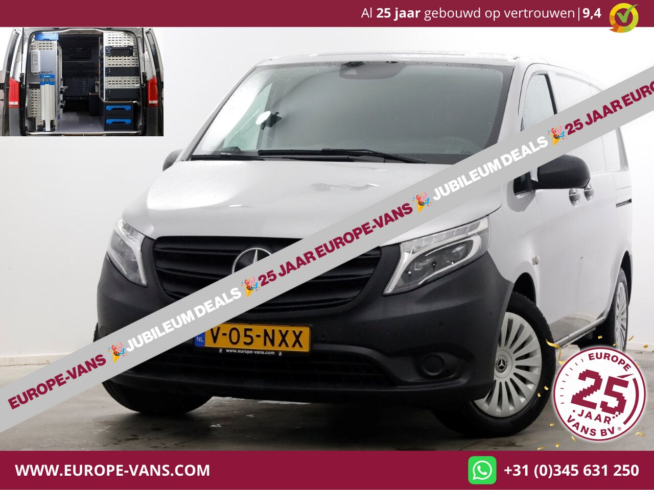 Mercedes-Benz Vito - 114 CDI 136pk Compact 9G Automaat 2x Schuifdeur/LED/Camera/Inrichting 09-2022 - AutoWereld.nl